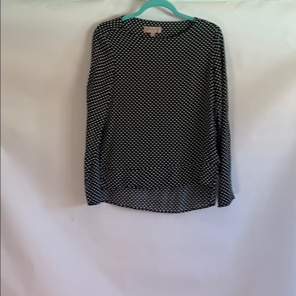 black and white polka dot blouse